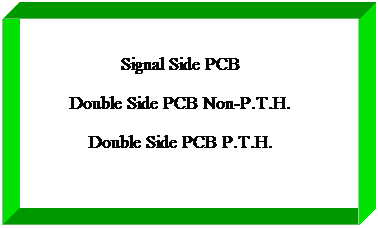 Text Box: Signal Side PCB
Double Side PCB Non-P.T.H.
Double Side PCB P.T.H.
